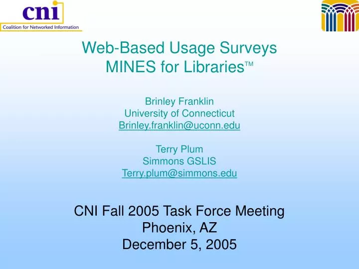web based usage surveys mines for libraries tm