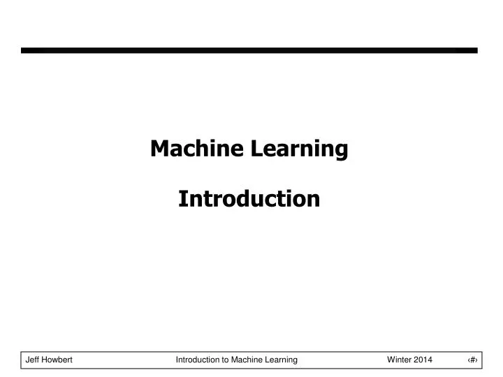 machine learning introduction