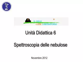 unit didattica 6 spettroscopia delle nebulose