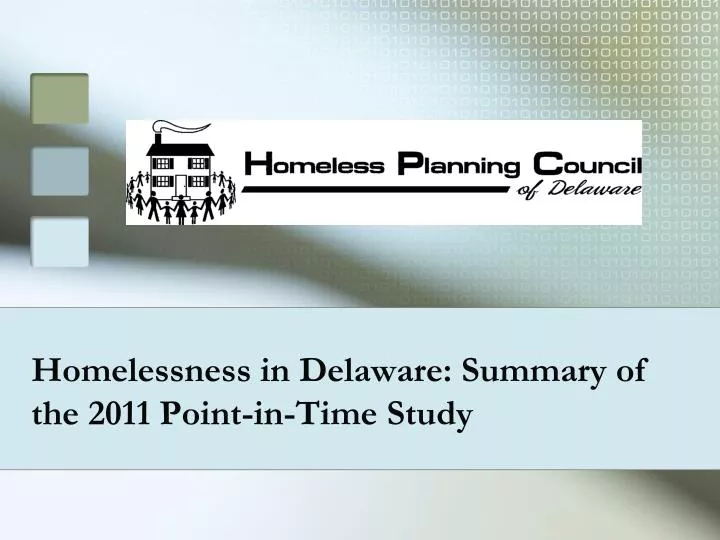 homelessness in delaware summary of the 2011 point in time study