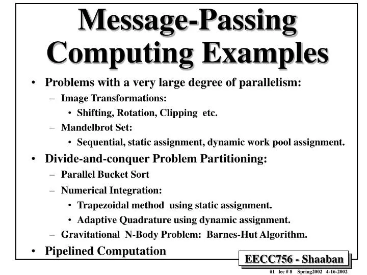 message passing computing examples