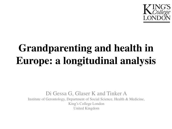 grandparenting and health in europe a longitudinal analysis