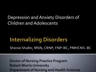 Depression and Anxiety Disorders of Children and Adolescents