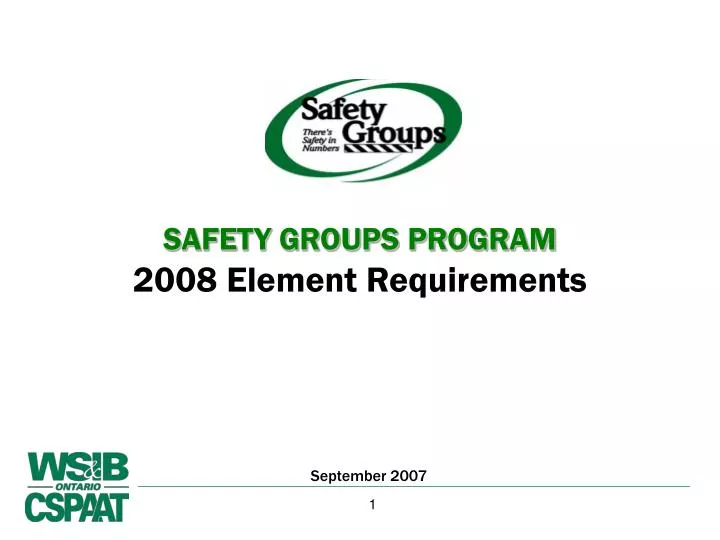 safety groups program 2008 element requirements