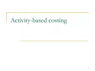 Activity-based costing