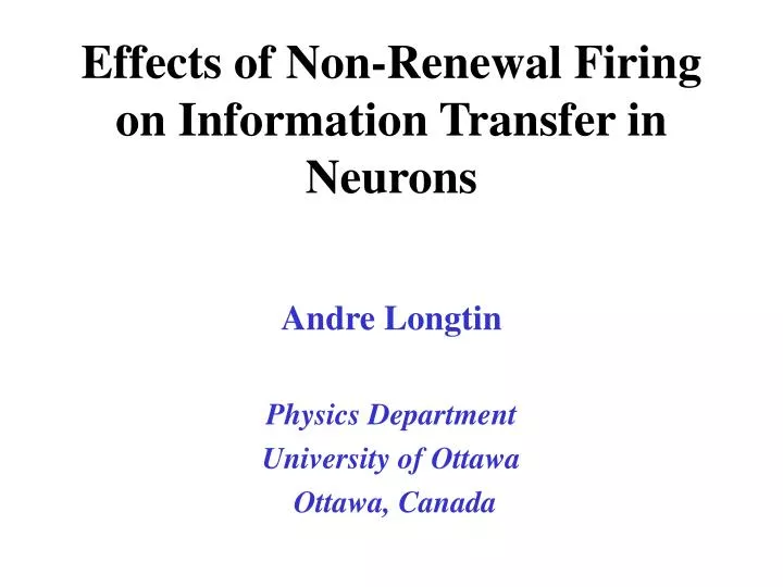 effects of non renewal firing on information transfer in neurons