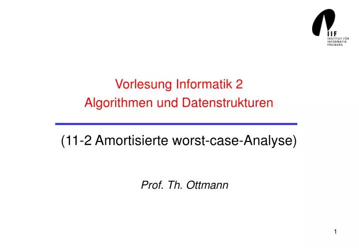 vorlesung informatik 2 algorithmen und datenstrukturen 11 2 amortisierte worst case analyse