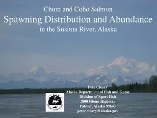 Chum and Coho Salmon Spawning Distribution and Abundance in the Susitna River, Alaska