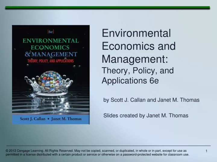 environmental economics and management theory policy and applications 6e