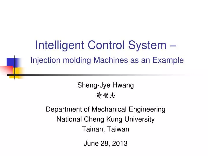 intelligent control system injection molding machines as an example