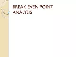 break even point analysis
