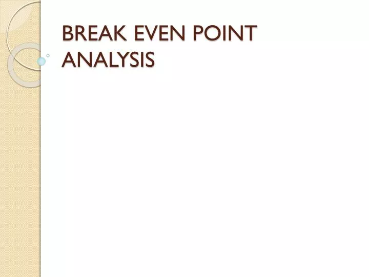 break even point analysis
