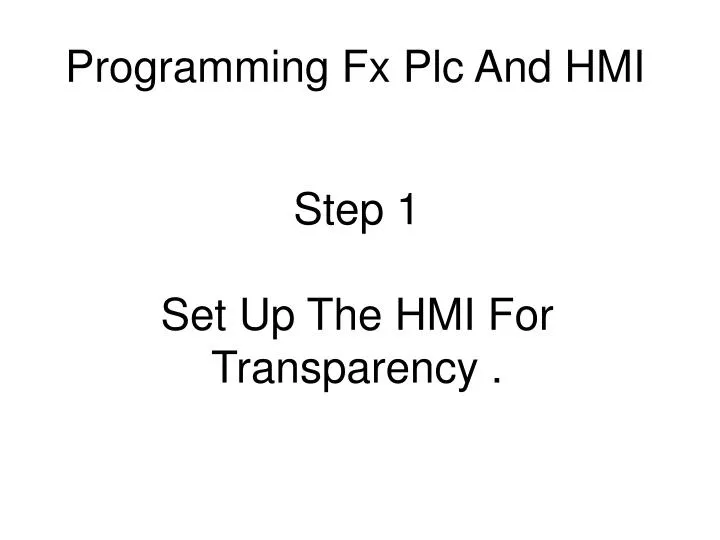 programming fx plc and hmi