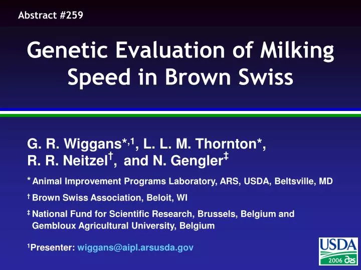 genetic evaluation of milking speed in brown swiss