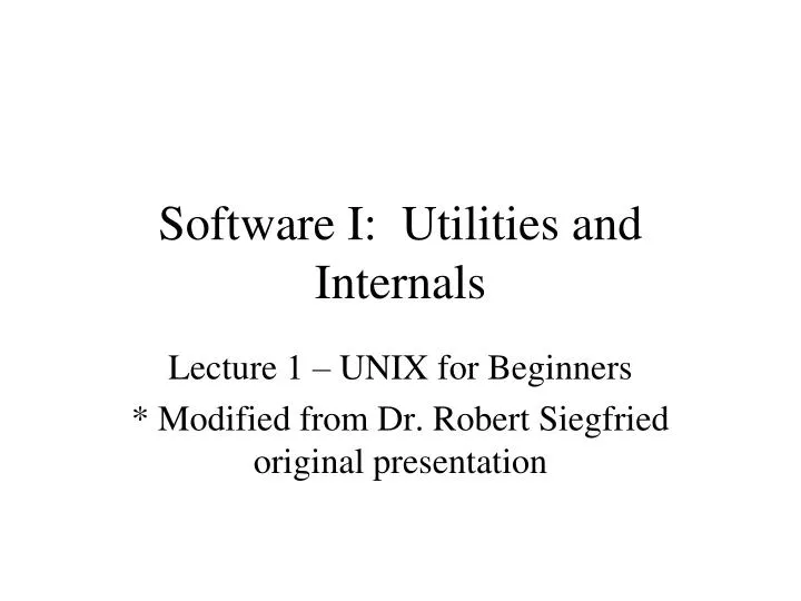 software i utilities and internals