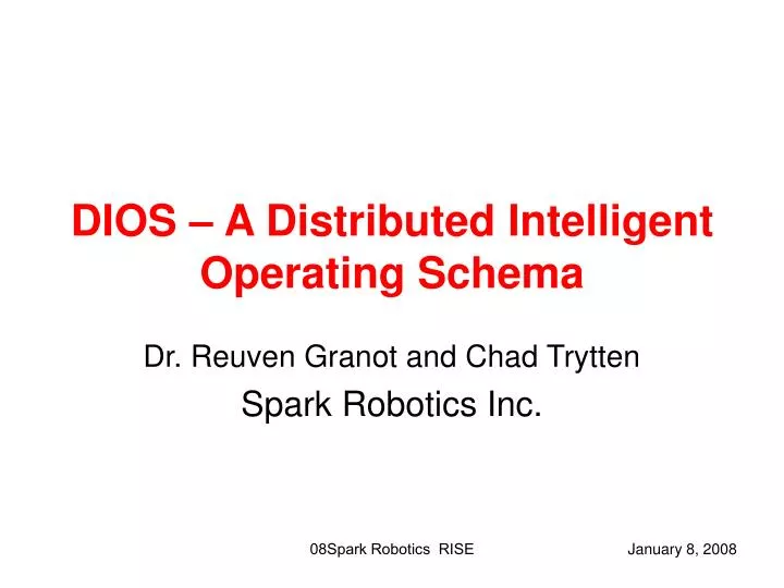 dios a distributed intelligent operating schema