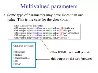 Multivalued parameters