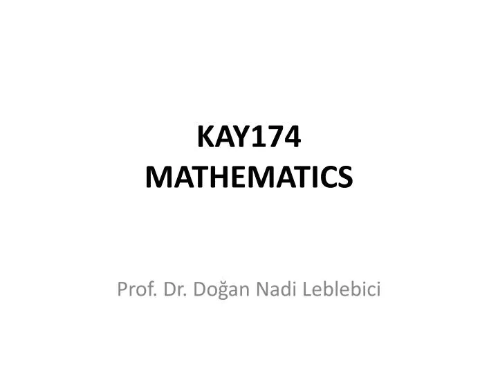 kay174 mathematics