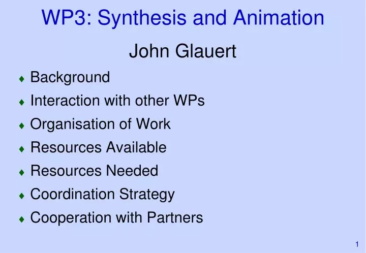wp3 synthesis and animation
