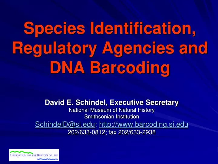 species identification regulatory agencies and dna barcoding