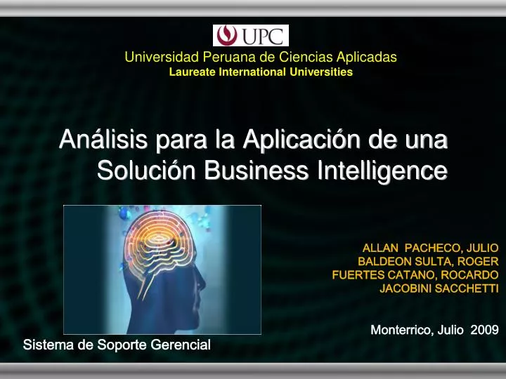 an lisis para la aplicaci n de una soluci n business intelligence