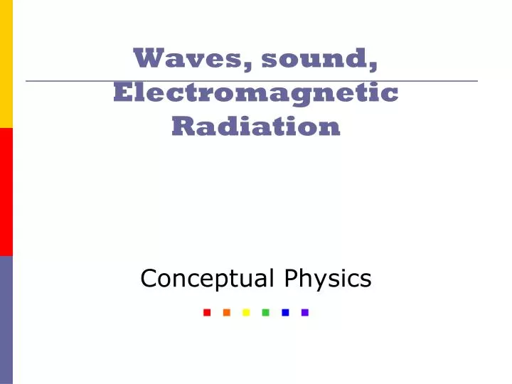 waves sound electromagnetic radiation