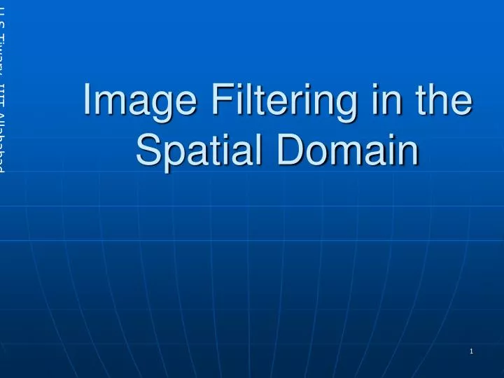 image filtering in the spatial domain