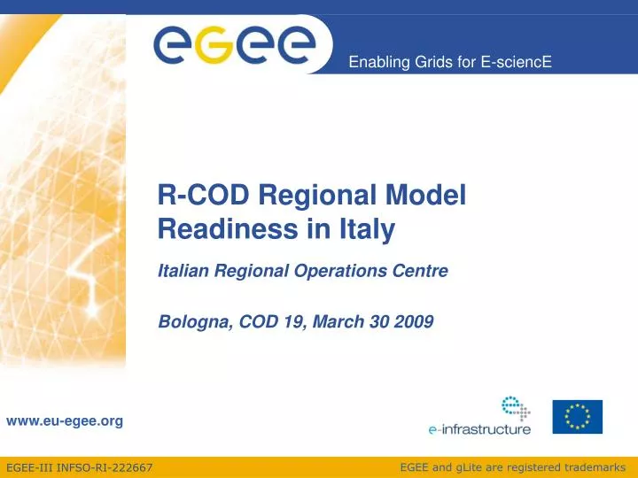 r cod regional model readiness in italy