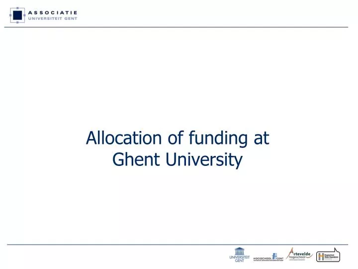 allocation of funding at ghent university