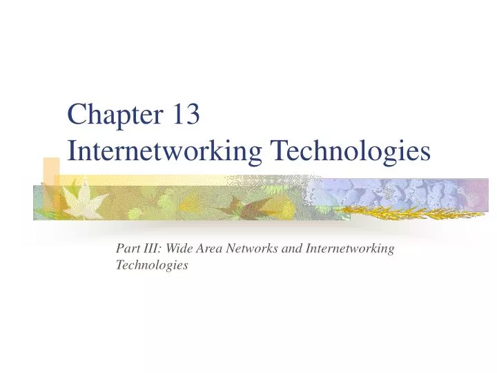chapter 13 internetworking technologies