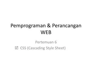 pemprograman perancangan web