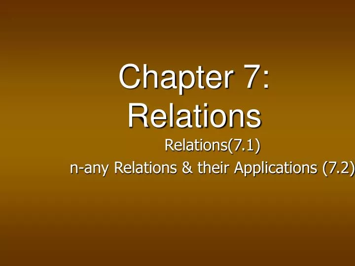 chapter 7 relations