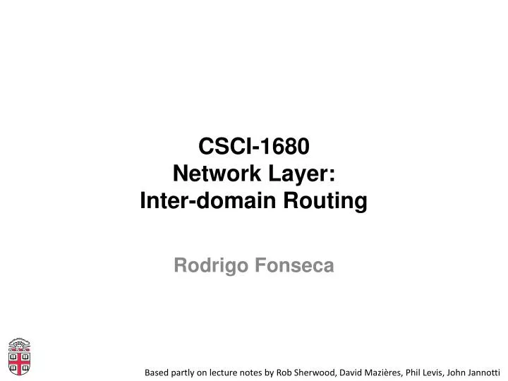 csci 1680 network layer inter domain routing