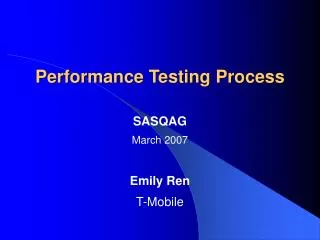 Performance Testing Process