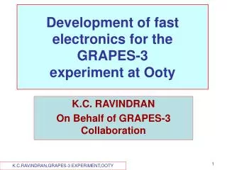 Development of fast electronics for the GRAPES-3 experiment at Ooty