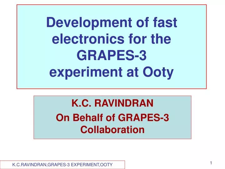 development of fast electronics for the grapes 3 experiment at ooty