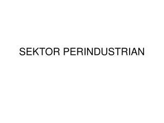 sektor perindustrian