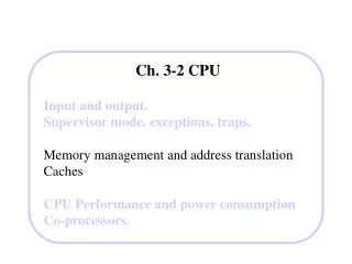 Ch. 3-2 CPU