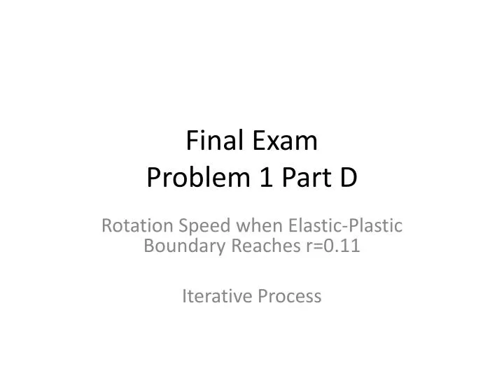 final exam problem 1 part d