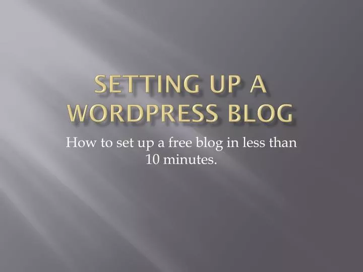 setting up a wordpress blog