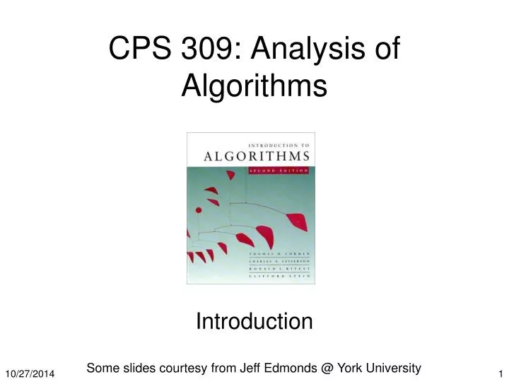 cps 309 analysis of algorithms