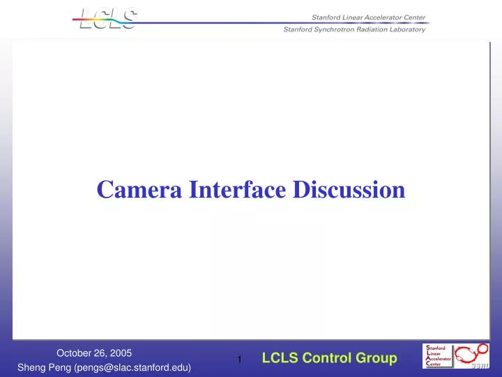 camera interface discussion