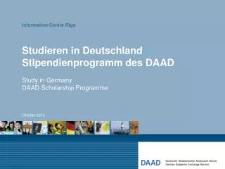 Stu dieren in Deutschland Stipendienprogramm des DAAD