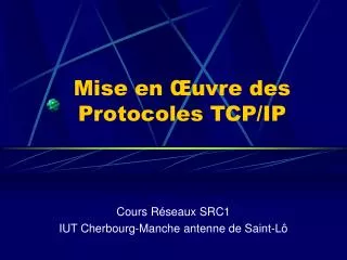 mise en uvre des protocoles tcp ip