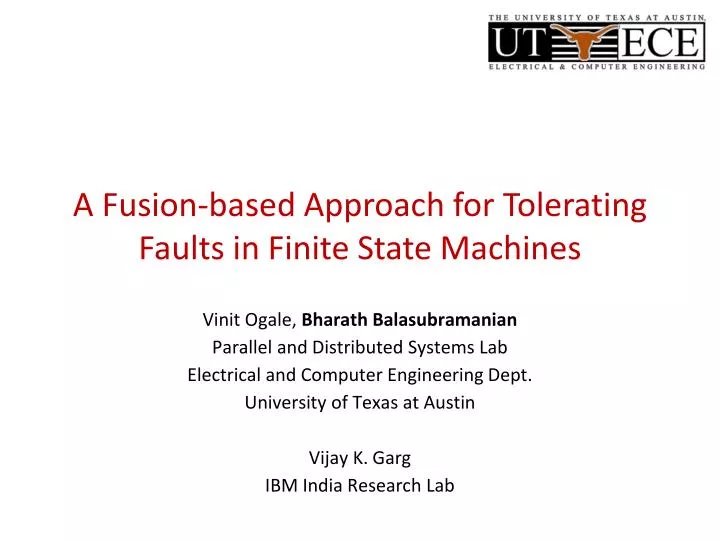 a fusion based approach for tolerating faults in finite state machines