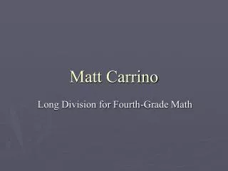 Matt Carrino