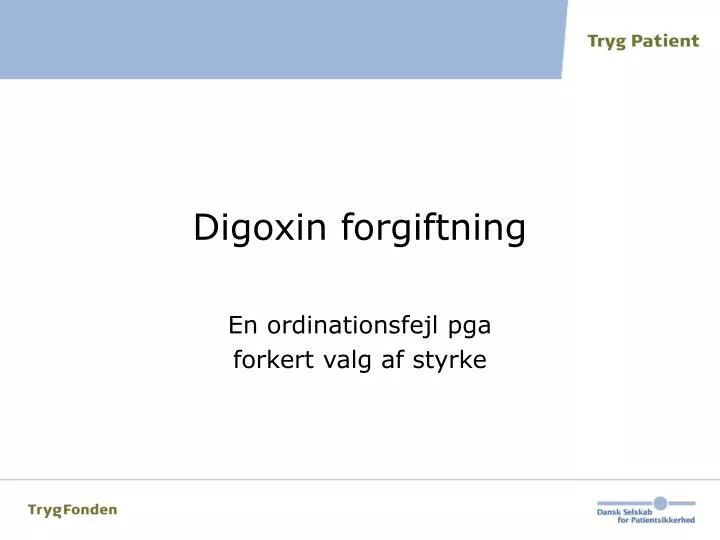 digoxin forgiftning