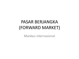 pasar berjangka forward market