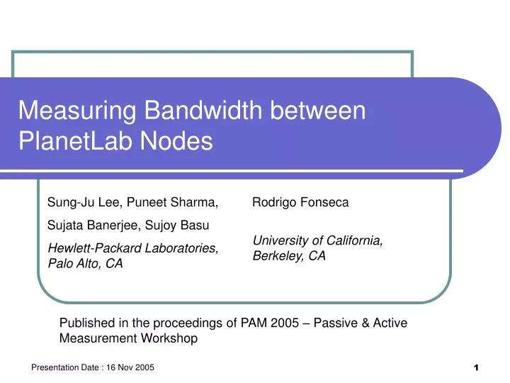 measuring bandwidth between planetlab nodes