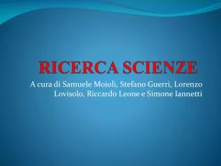 ricerca scienze